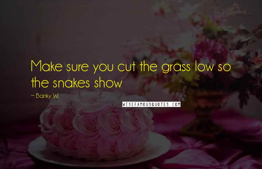 Banky W. Quotes: Make sure you cut the grass low so the snakes show