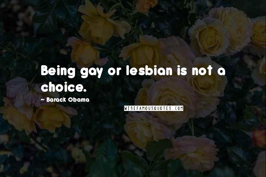 Barack Obama Quotes: Being gay or lesbian is not a choice.