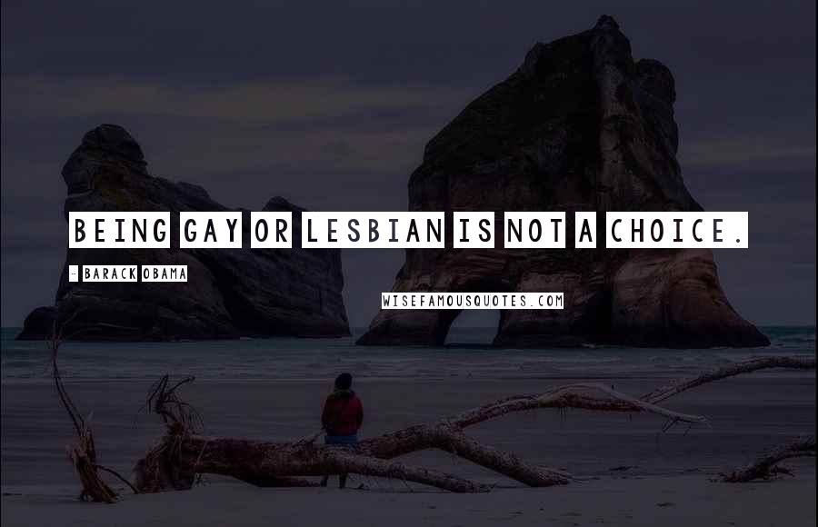 Barack Obama Quotes: Being gay or lesbian is not a choice.