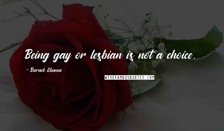 Barack Obama Quotes: Being gay or lesbian is not a choice.