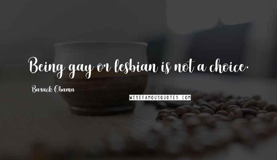 Barack Obama Quotes: Being gay or lesbian is not a choice.