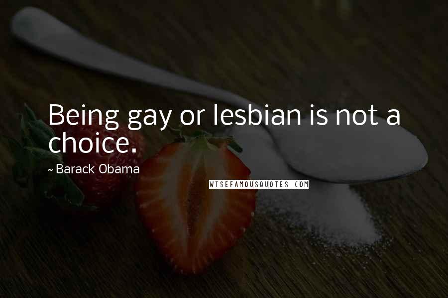 Barack Obama Quotes: Being gay or lesbian is not a choice.
