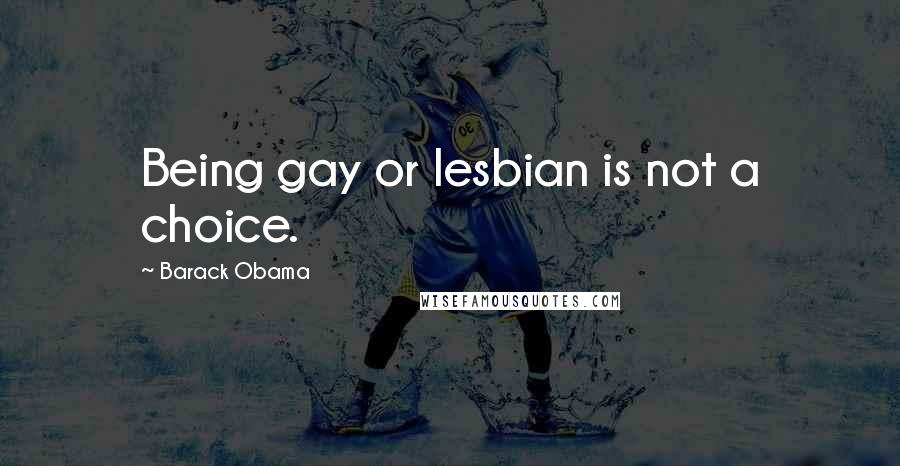 Barack Obama Quotes: Being gay or lesbian is not a choice.