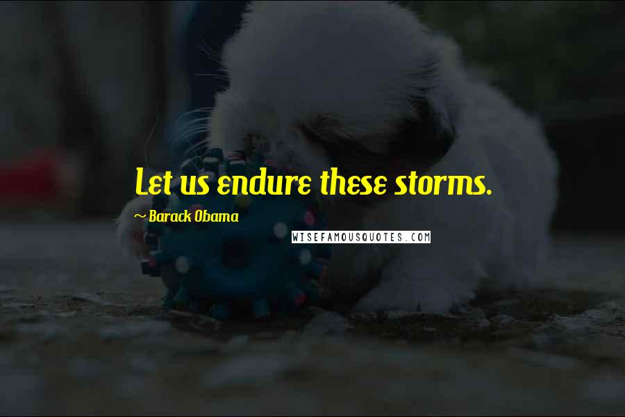 Barack Obama Quotes: Let us endure these storms.