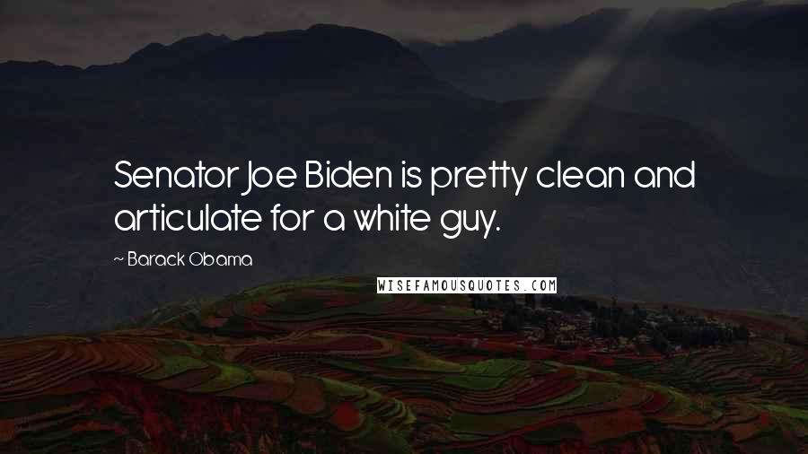 Barack Obama Quotes: Senator Joe Biden is pretty clean and articulate for a white guy.