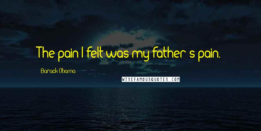 Barack Obama Quotes: The pain I felt was my father's pain.