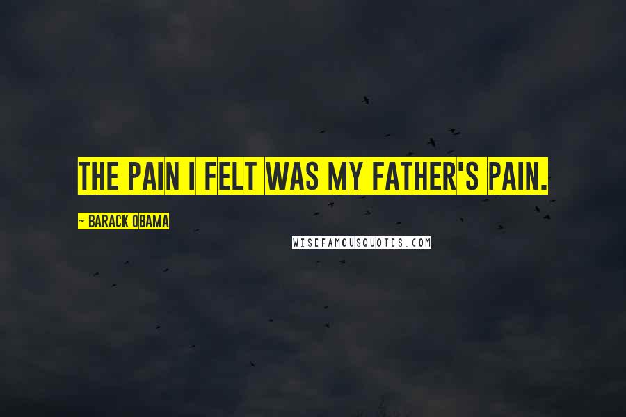 Barack Obama Quotes: The pain I felt was my father's pain.