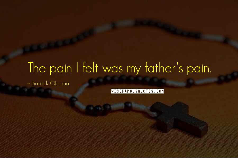 Barack Obama Quotes: The pain I felt was my father's pain.