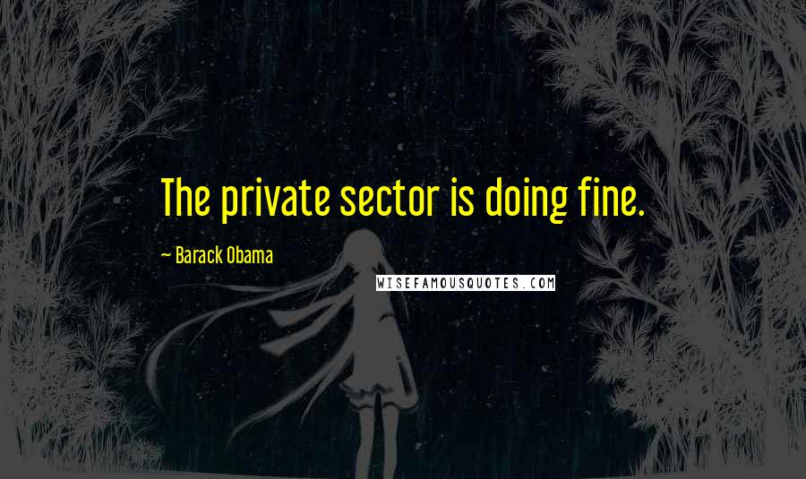 Barack Obama Quotes: The private sector is doing fine.