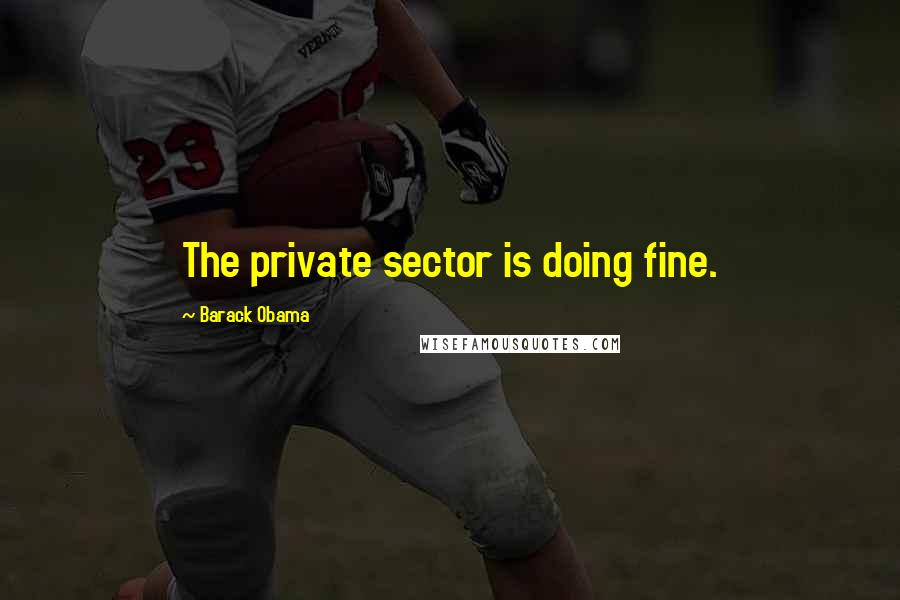 Barack Obama Quotes: The private sector is doing fine.