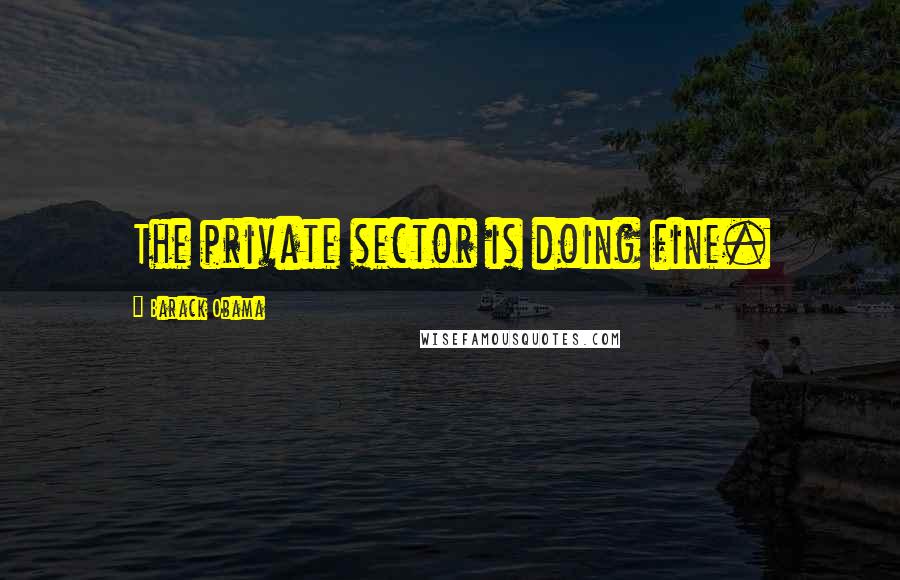 Barack Obama Quotes: The private sector is doing fine.