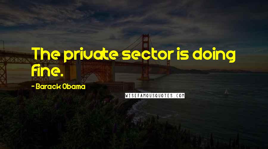 Barack Obama Quotes: The private sector is doing fine.