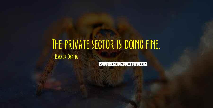 Barack Obama Quotes: The private sector is doing fine.