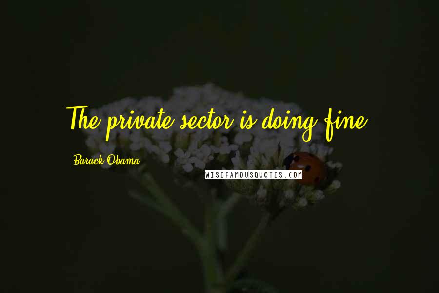 Barack Obama Quotes: The private sector is doing fine.
