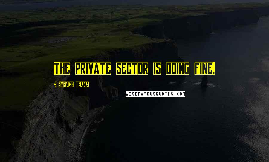 Barack Obama Quotes: The private sector is doing fine.