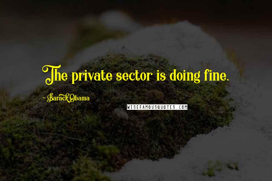 Barack Obama Quotes: The private sector is doing fine.