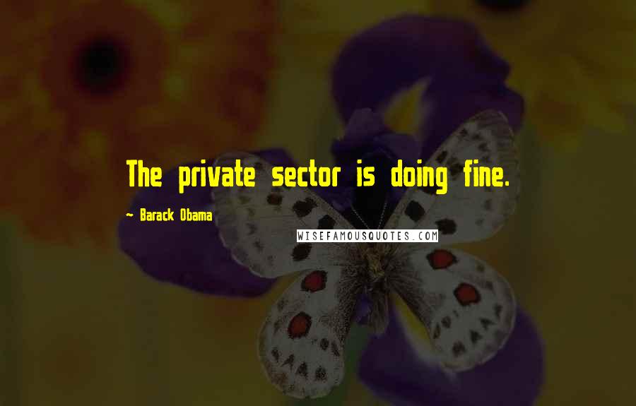 Barack Obama Quotes: The private sector is doing fine.