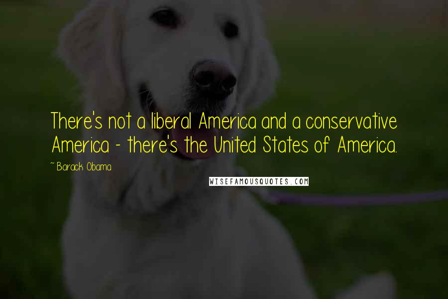 Barack Obama Quotes: There's not a liberal America and a conservative America - there's the United States of America.