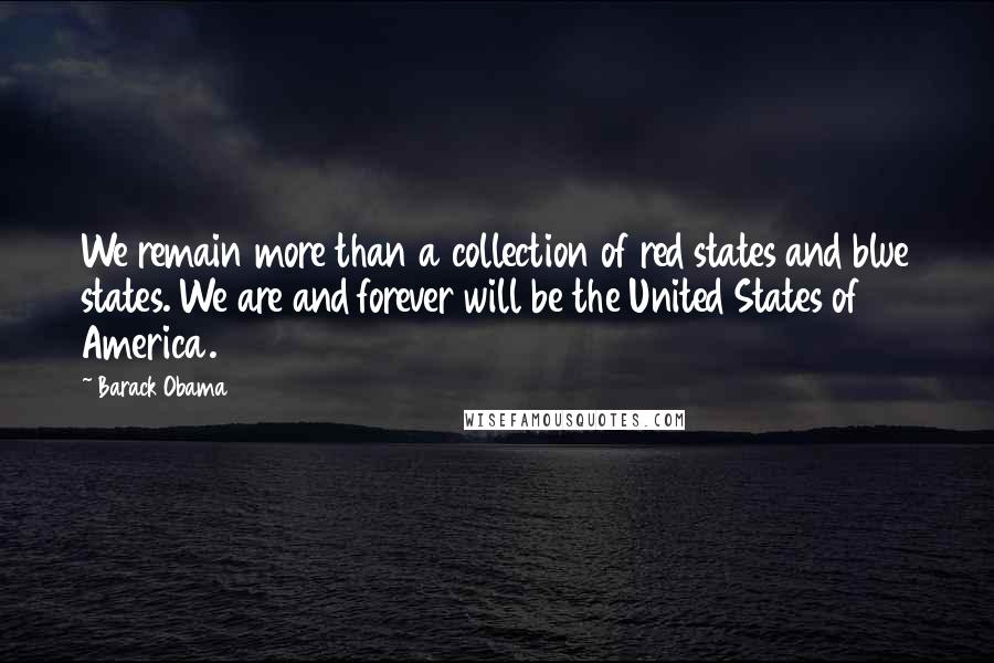 Barack Obama Quotes: We remain more than a collection of red states and blue states. We are and forever will be the United States of America.