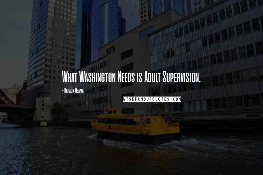 Barack Obama Quotes: What Washington Needs is Adult Supervision.