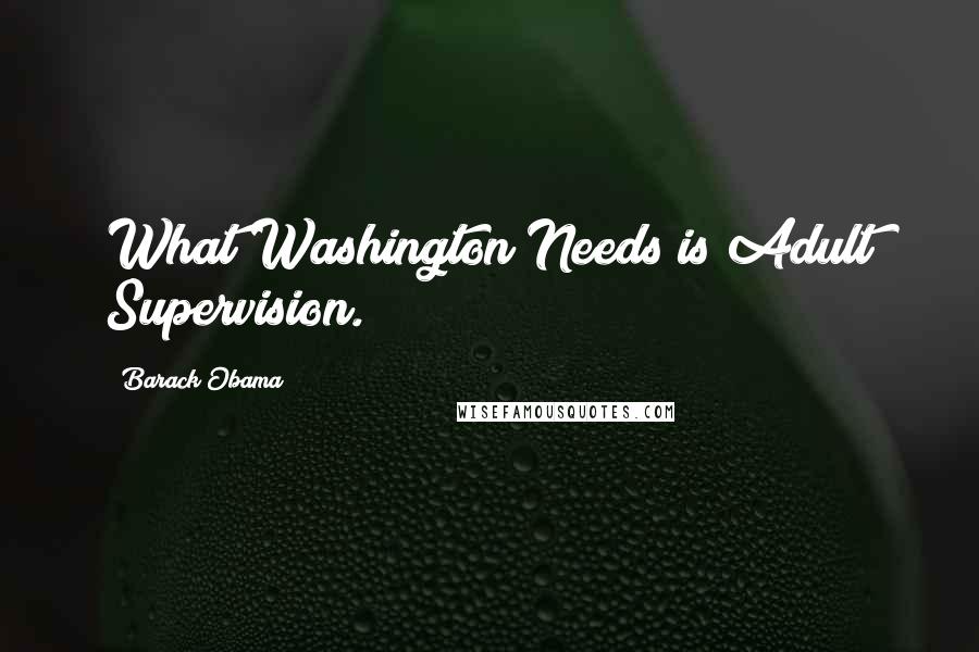 Barack Obama Quotes: What Washington Needs is Adult Supervision.