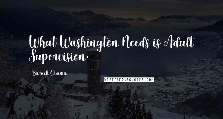 Barack Obama Quotes: What Washington Needs is Adult Supervision.