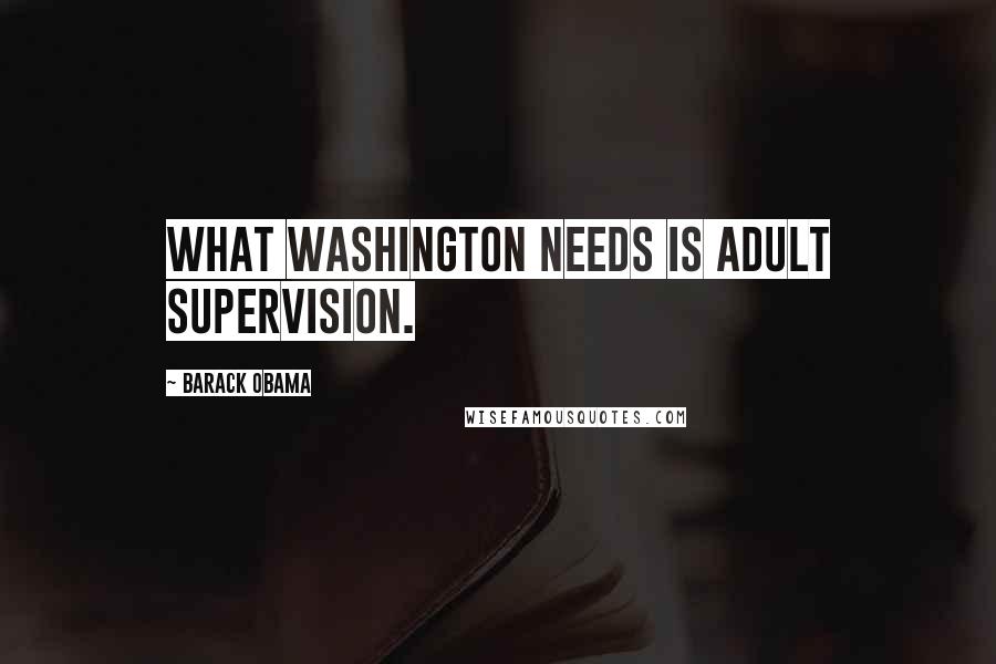 Barack Obama Quotes: What Washington Needs is Adult Supervision.