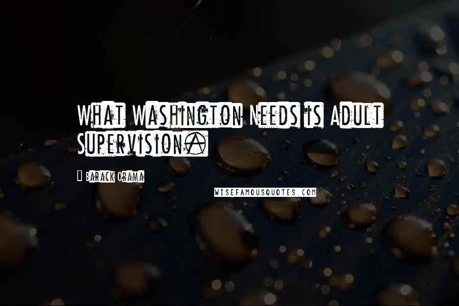 Barack Obama Quotes: What Washington Needs is Adult Supervision.