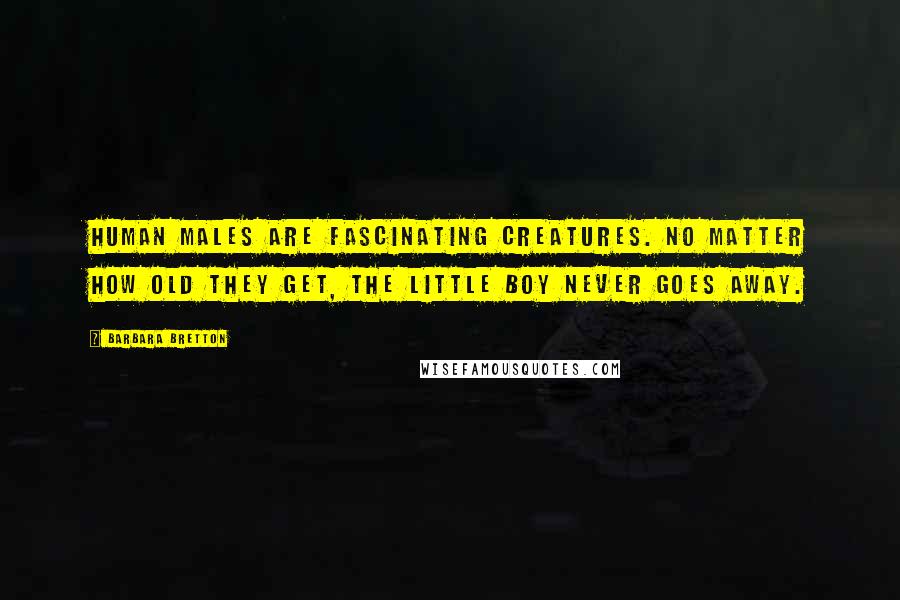 Barbara Bretton Quotes: Human males are fascinating creatures. No matter how old they get, the little boy never goes away.