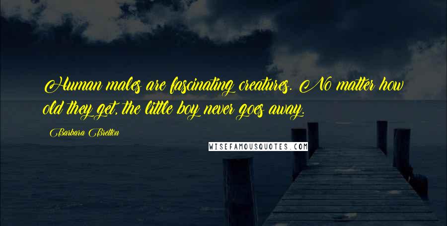 Barbara Bretton Quotes: Human males are fascinating creatures. No matter how old they get, the little boy never goes away.