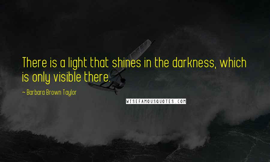 Barbara Brown Taylor Quotes: There is a light that shines in the darkness, which is only visible there.