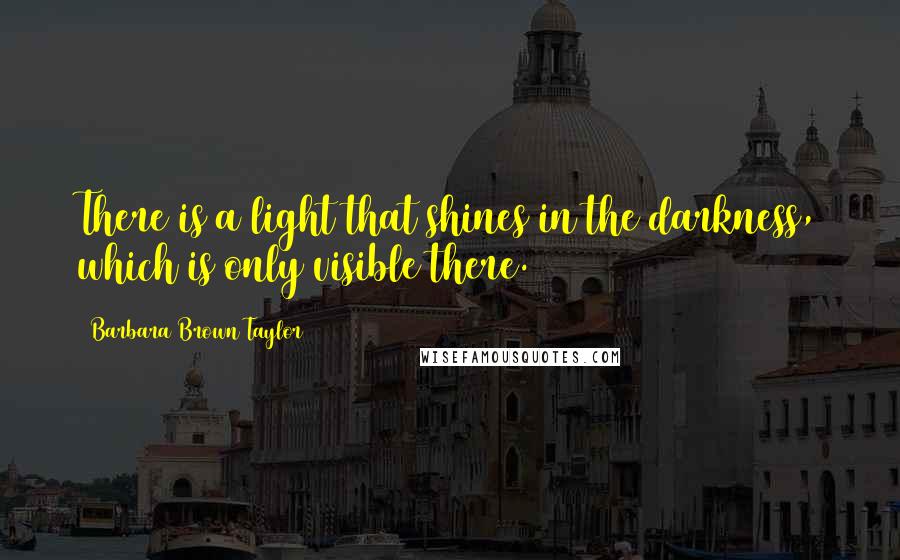 Barbara Brown Taylor Quotes: There is a light that shines in the darkness, which is only visible there.