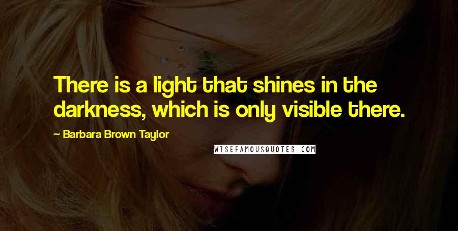 Barbara Brown Taylor Quotes: There is a light that shines in the darkness, which is only visible there.