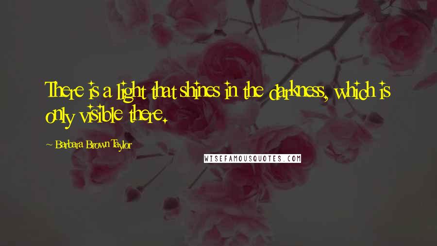 Barbara Brown Taylor Quotes: There is a light that shines in the darkness, which is only visible there.