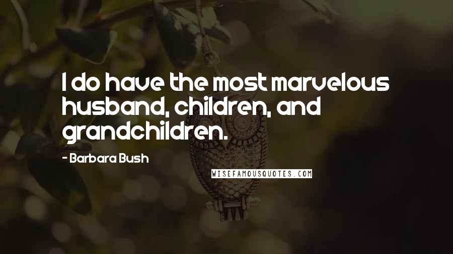 Barbara Bush Quotes: I do have the most marvelous husband, children, and grandchildren.