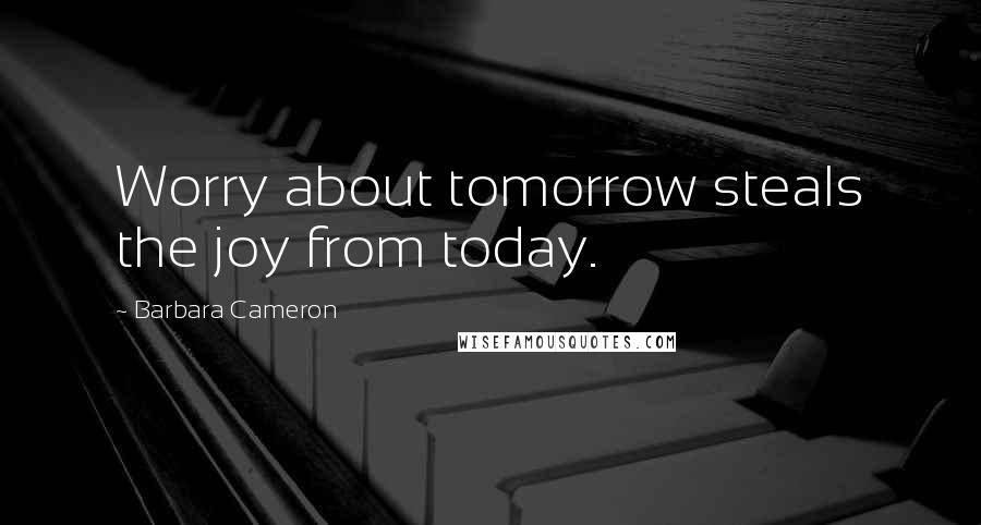 Barbara Cameron Quotes: Worry about tomorrow steals the joy from today.