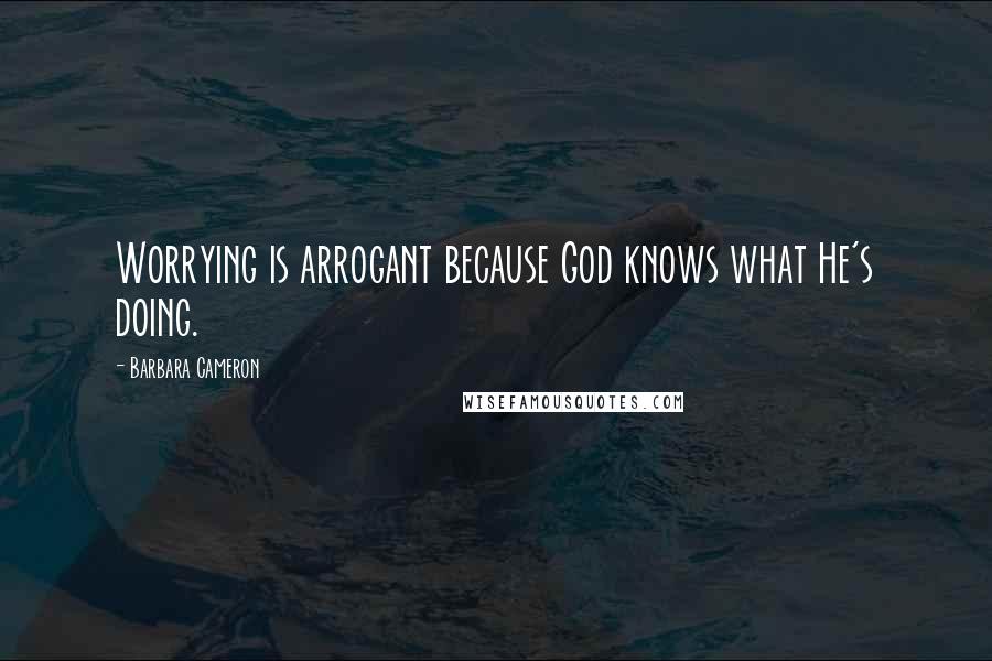 Barbara Cameron Quotes: Worrying is arrogant because God knows what He's doing.