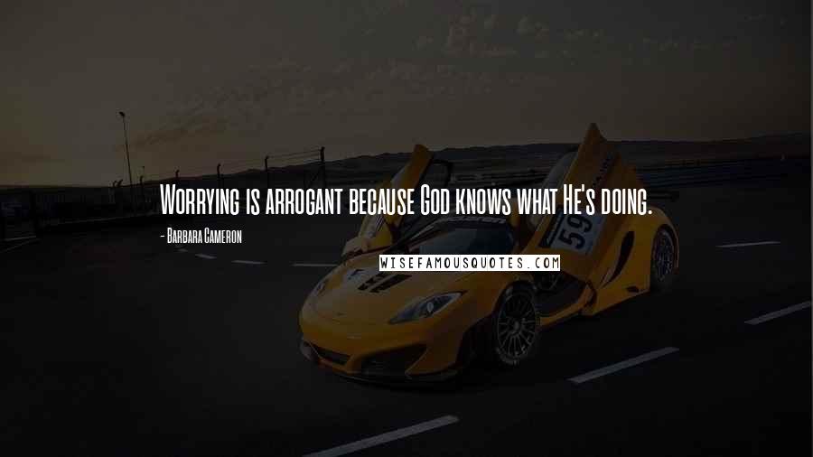 Barbara Cameron Quotes: Worrying is arrogant because God knows what He's doing.