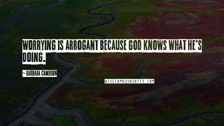 Barbara Cameron Quotes: Worrying is arrogant because God knows what He's doing.