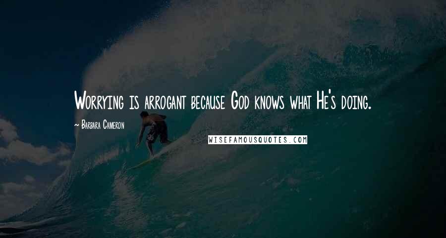 Barbara Cameron Quotes: Worrying is arrogant because God knows what He's doing.