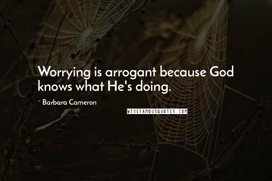 Barbara Cameron Quotes: Worrying is arrogant because God knows what He's doing.