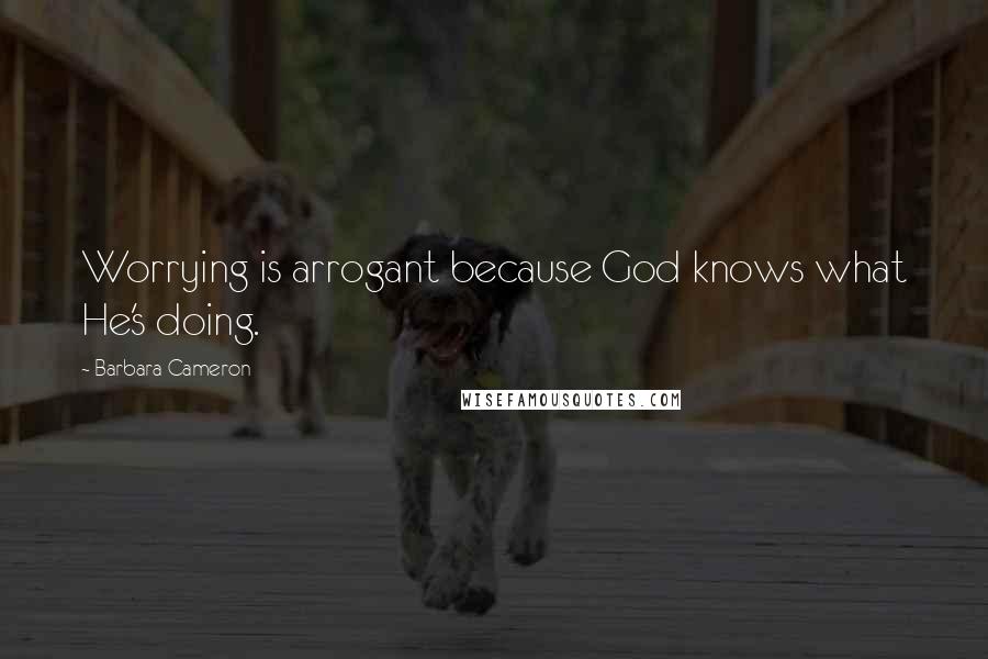 Barbara Cameron Quotes: Worrying is arrogant because God knows what He's doing.