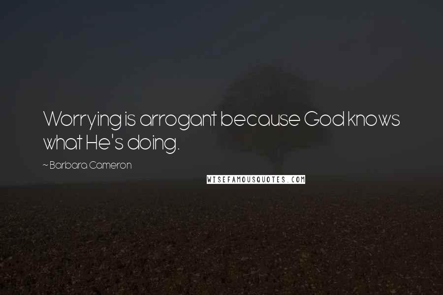 Barbara Cameron Quotes: Worrying is arrogant because God knows what He's doing.