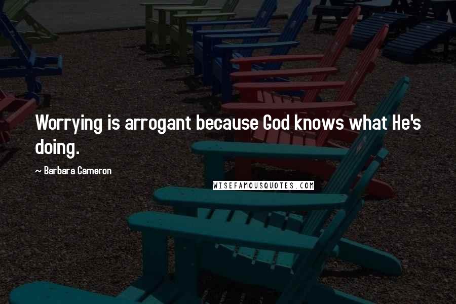 Barbara Cameron Quotes: Worrying is arrogant because God knows what He's doing.