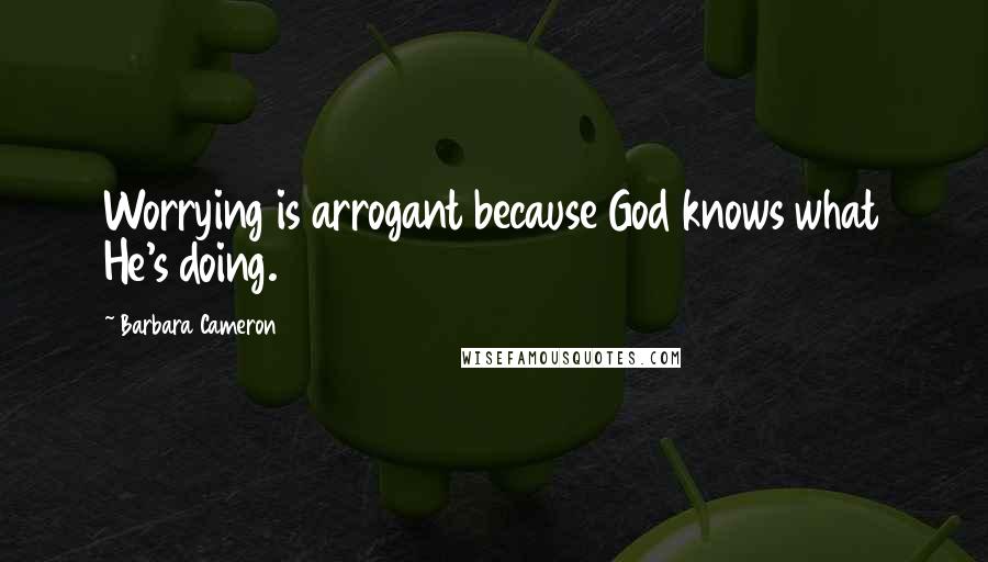 Barbara Cameron Quotes: Worrying is arrogant because God knows what He's doing.