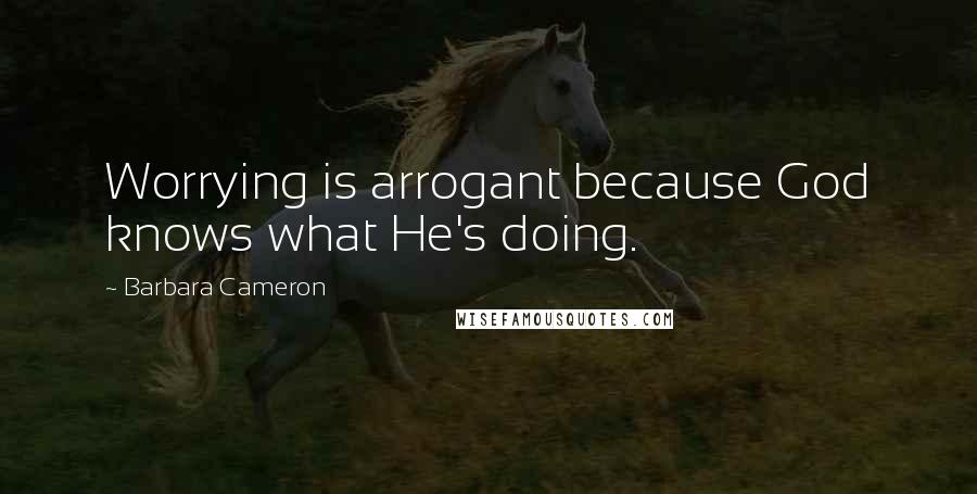 Barbara Cameron Quotes: Worrying is arrogant because God knows what He's doing.