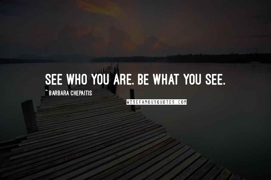 Barbara Chepaitis Quotes: See who you are. Be what you see.