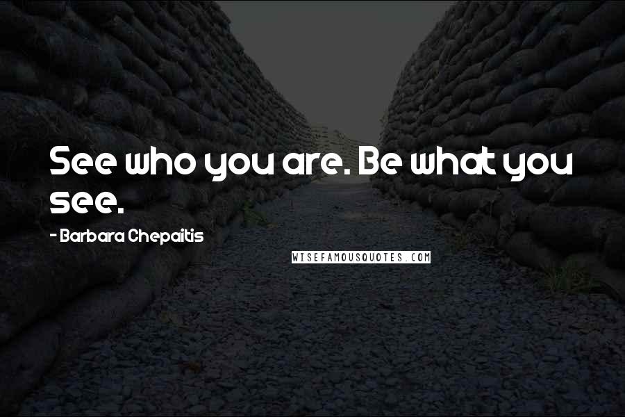 Barbara Chepaitis Quotes: See who you are. Be what you see.