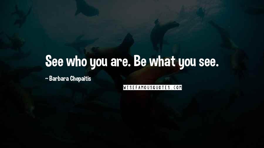 Barbara Chepaitis Quotes: See who you are. Be what you see.