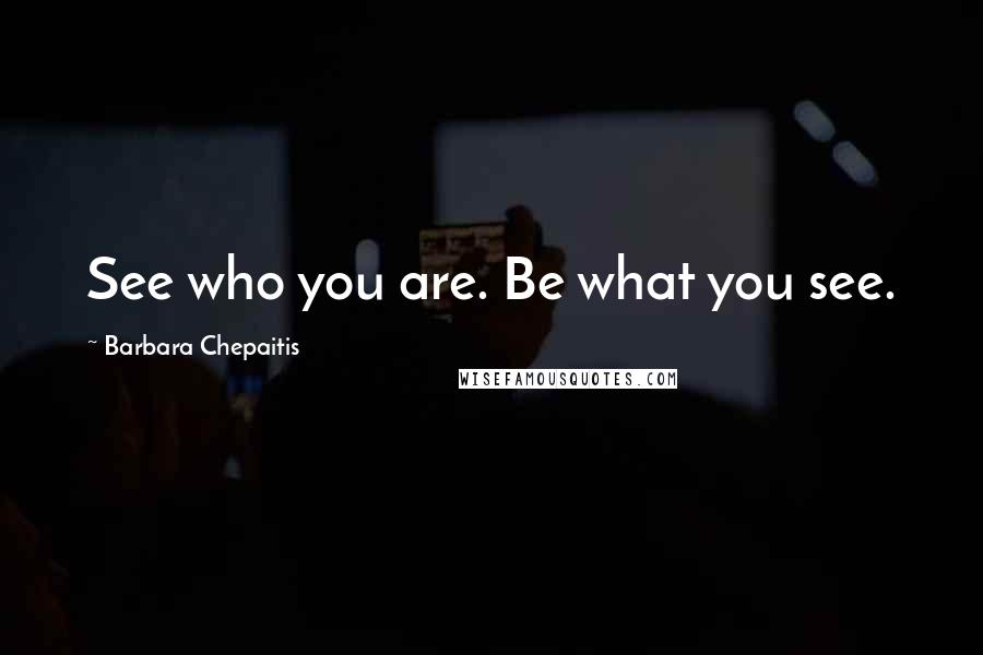 Barbara Chepaitis Quotes: See who you are. Be what you see.